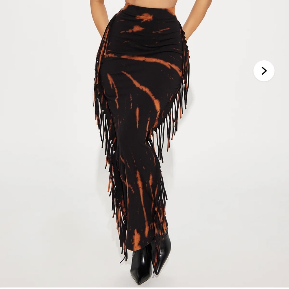 Black & Orange Tie Dye Skirt.